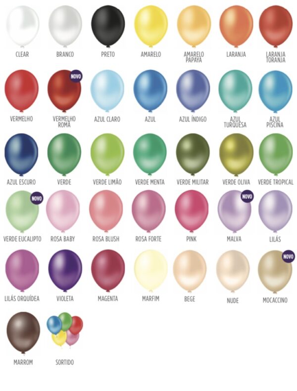 Balão liso Redondos 5`` Pic Pic (50 uni)