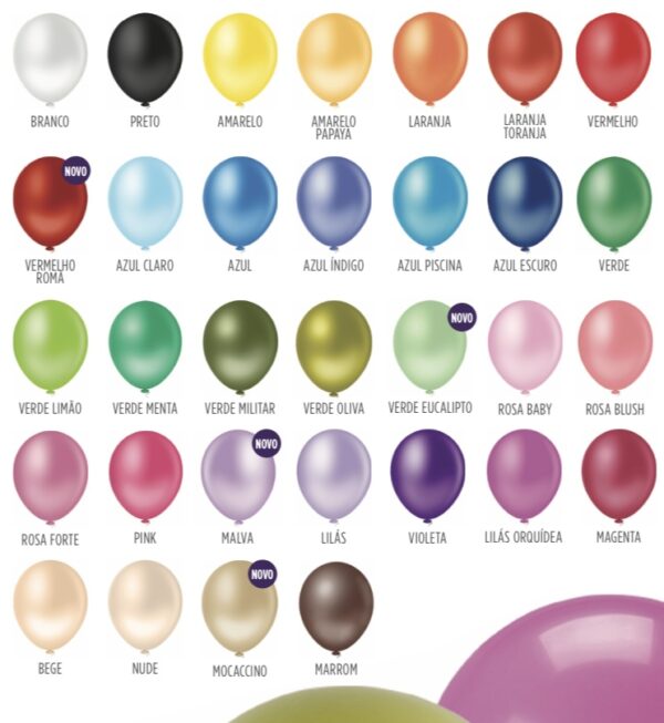Balão liso Redondos 16`` Pic Pic (12 uni)