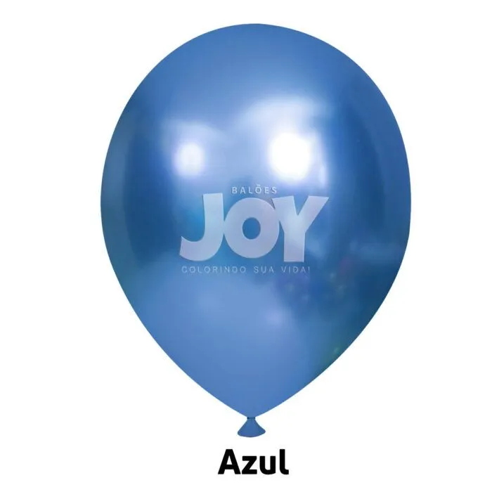 balão joy 14`` azul cromado (12 uni)