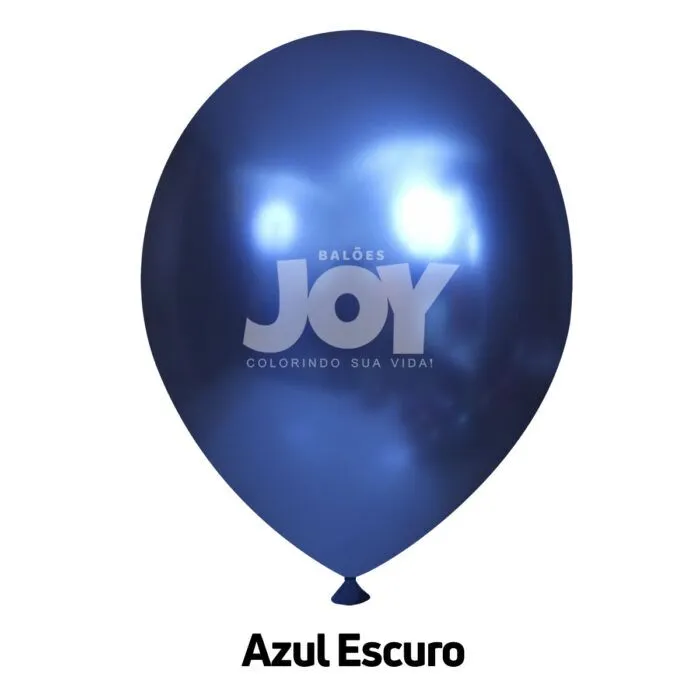 balão joy 5`` azul escuro cromado (25 uni)