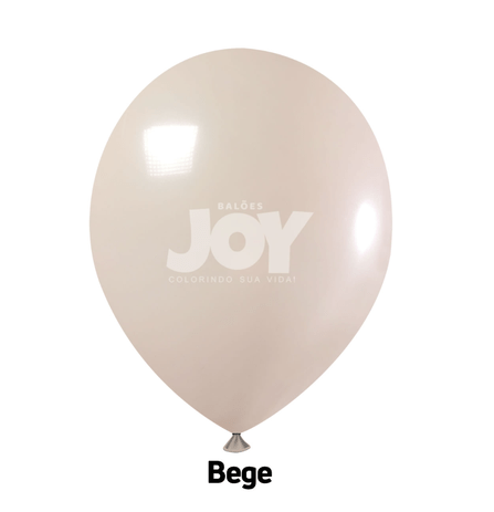 balão joy 14`` bege liso (12 uni)