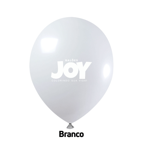 balão joy 5`` branco liso (50 uni)