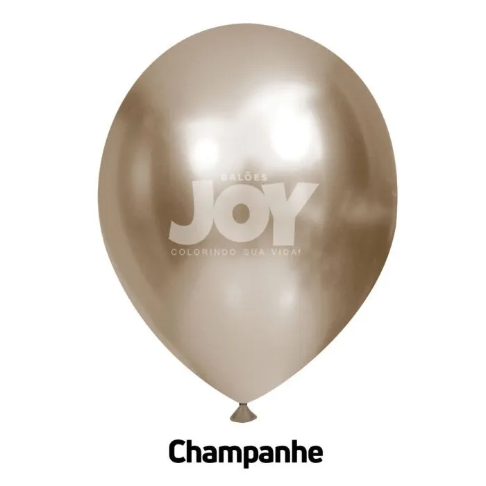 balão joy 14`` champanhe cromado (12 uni)