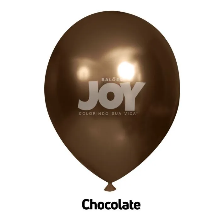 balão joy 14`` chocolate cromado (12 uni)