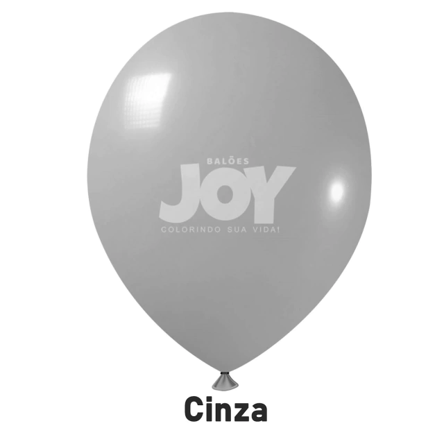 balão joy 14`` cinza liso (12 uni)