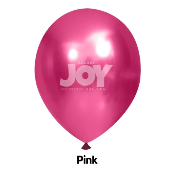 balão joy 5`` pink cromado (25 uni)