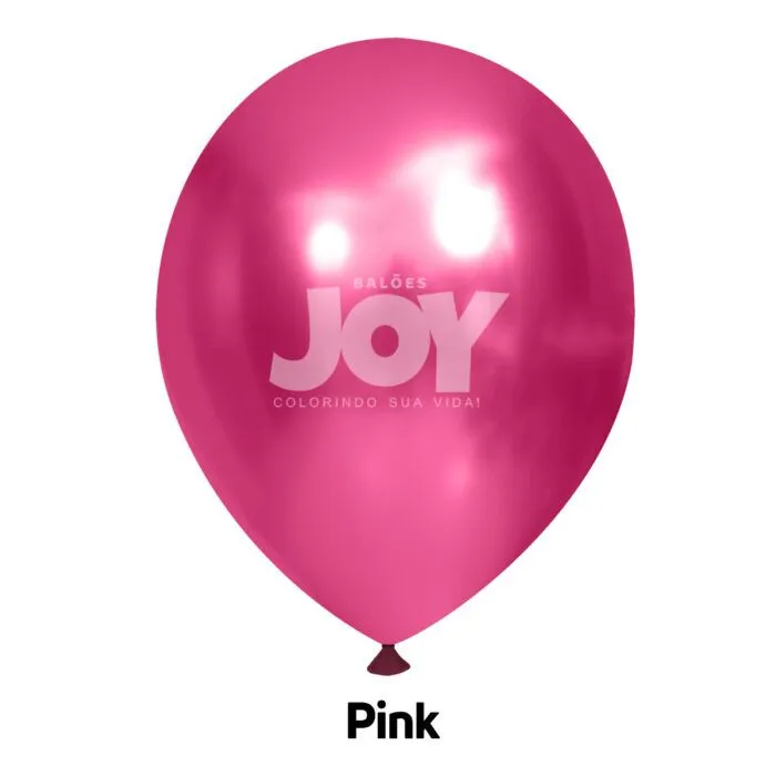 balão joy 16`` pink cromado (12 uni)