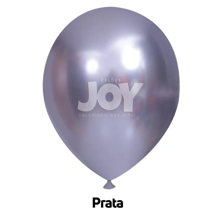 balão joy 14`` prata cromado (12 uni)