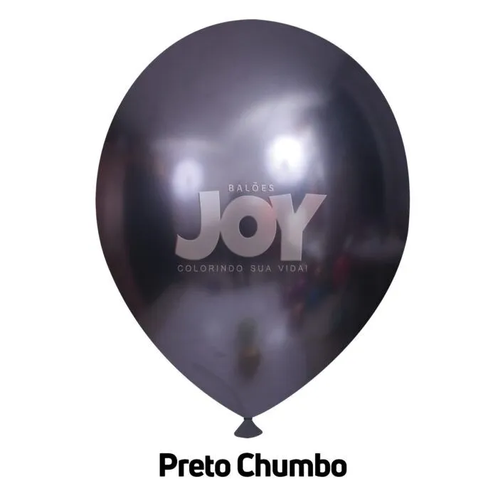balão joy 5`` preto chumbo cromado (25 uni)