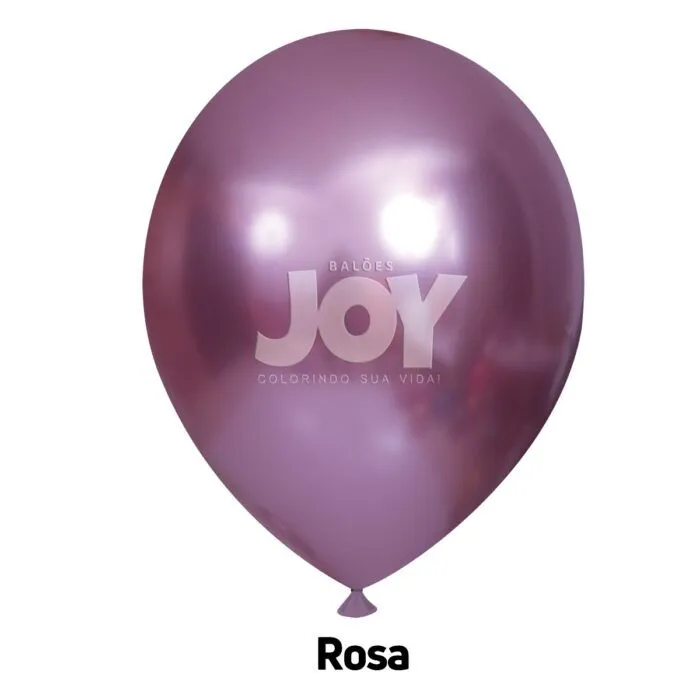 balão joy 14`` rosa cromado (12 uni)
