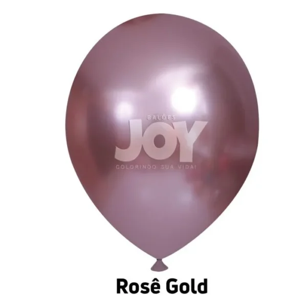 balão joy 9`` rosé gold cromado (25 uni)