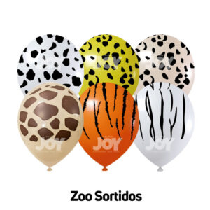 balão joy 9`` sortidos zoo (25 uni)