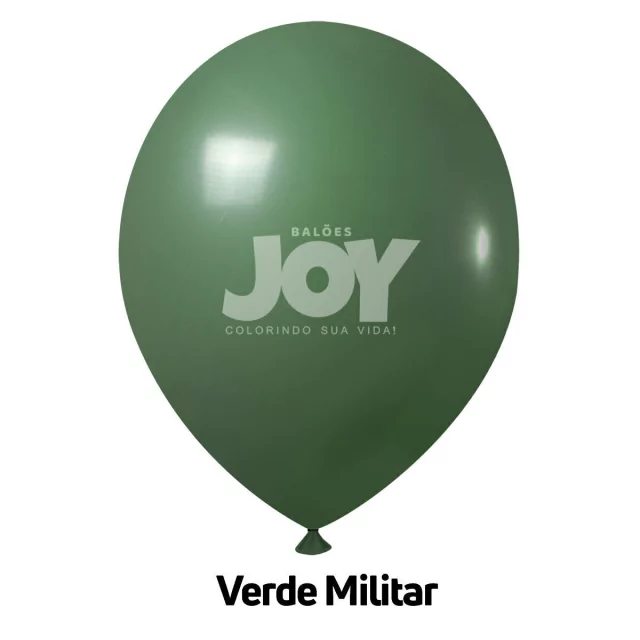 balão joy 11`` verde militar liso (50 uni)