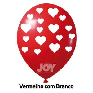balão joy 9`` vermelho Coração (25 uni)