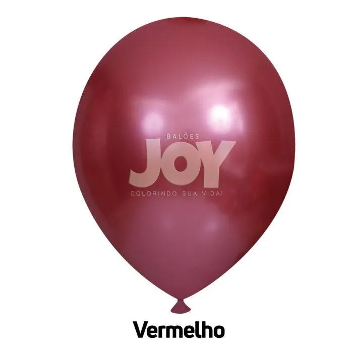 balão joy 14`` vermelho cromado (12 uni)